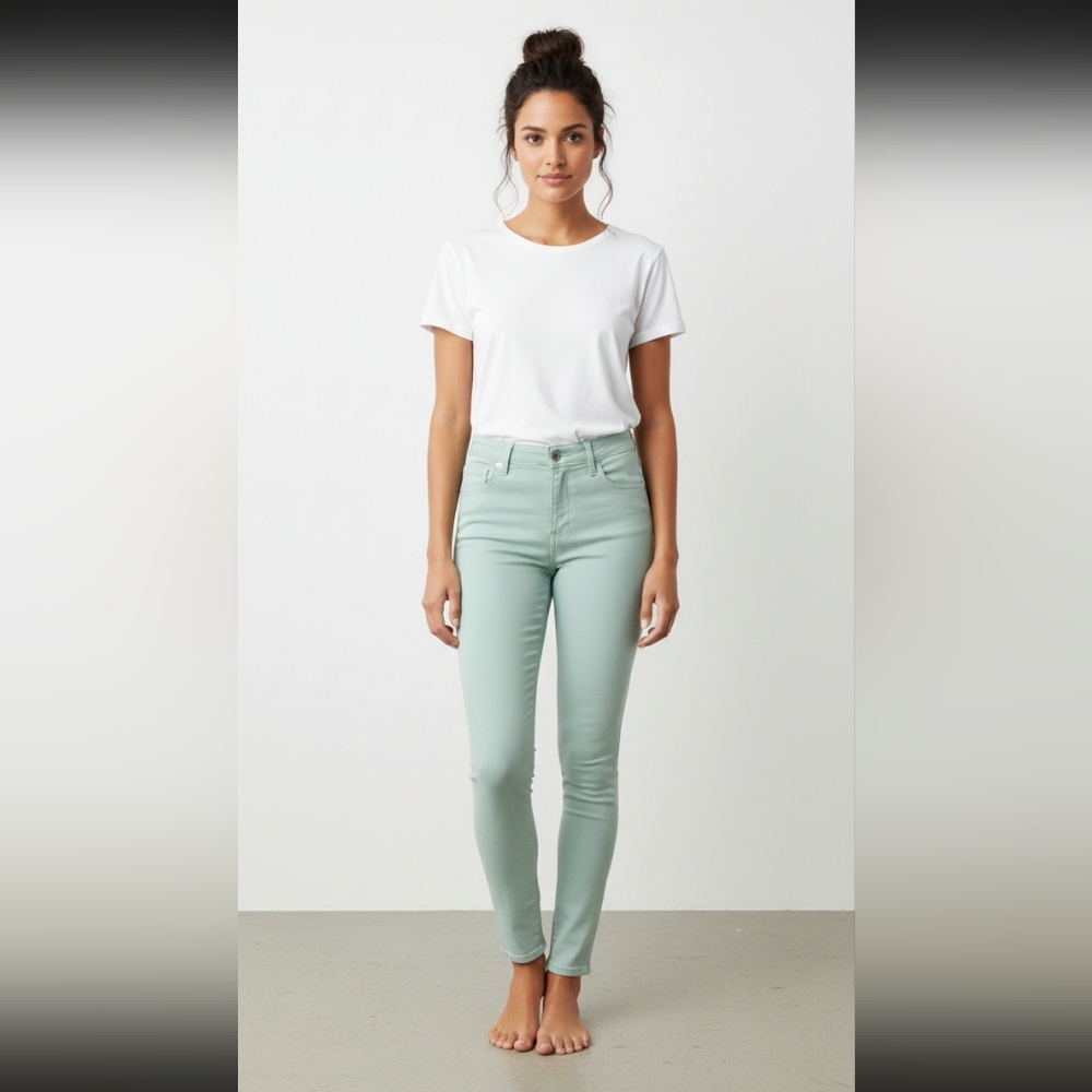 7 For All Mankind Women's Mint Green Jeans